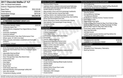 Pepperdust Metallic 2017 Chevrolet Malibu 1LT