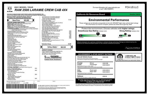 2021 RAM 2500 Laramie Crew Cab 4x4 6'4' Box