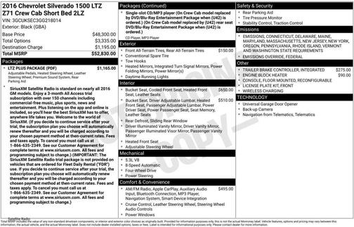 2016 Chevrolet Silverado 1500 LTZ