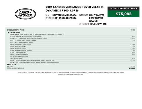 2021 Land Rover Range Rover Velar P340 S R-Dynamic