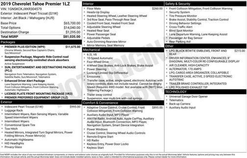 2019 Chevrolet Tahoe Premier