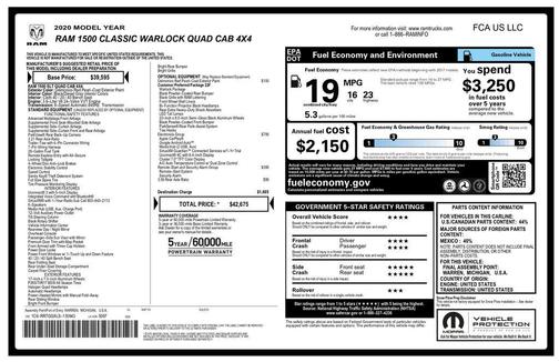 2020 RAM 1500 Classic Warlock Quad Cab 4x4 6'4' Box