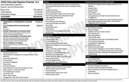 Summit White 2020 Chevrolet Equinox L