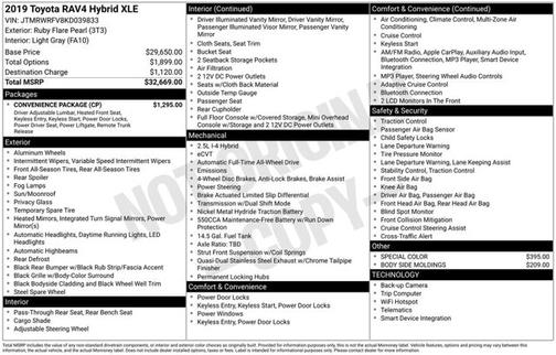 2019 Toyota RAV4 Hybrid Hybrid XLE