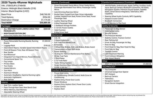 Midnight Black Metallic 2020 Toyota 4Runner Nightshade