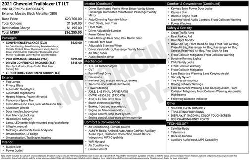Mosaic Black Metallic 2021 Chevrolet Trailblazer LT