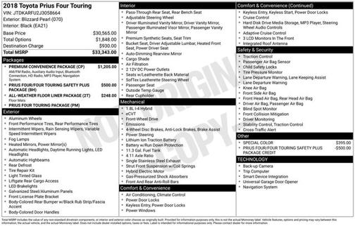 2018 Toyota Prius Four Touring