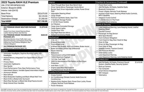 Blueprint 2023 Toyota RAV4 XLE Premium