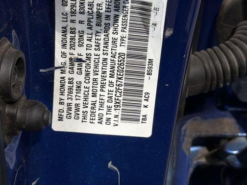 Blue 2019 Honda Civic LX