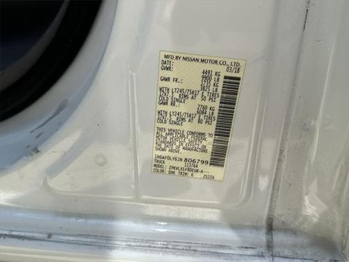 2018 Nissan NV Cargo NV3500 HD S V8