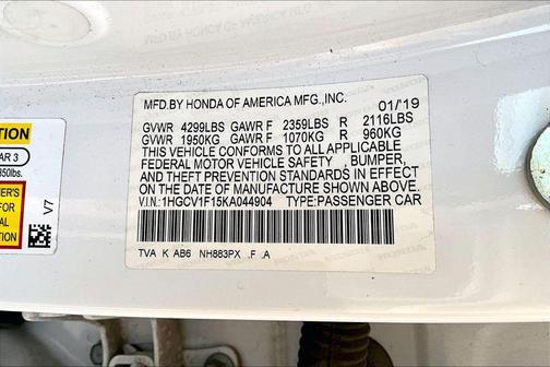 2019 Honda Accord LX