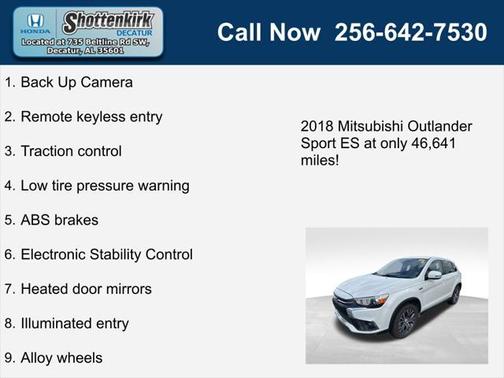 2018 Mitsubishi Outlander Sport 2.0 ES
