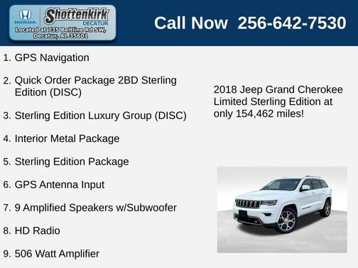 2018 Jeep Grand Cherokee Sterling Edition