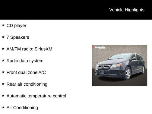 Crystal Black Pearl 2015 Honda Odyssey EX-L