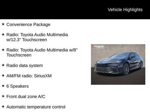 Midnight Black Metallic 2025 Toyota Camry SE