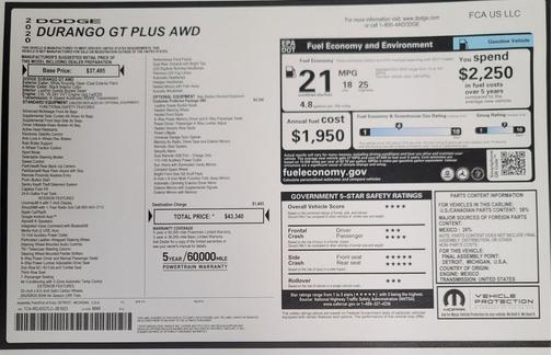 2020 Dodge Durango GT Plus