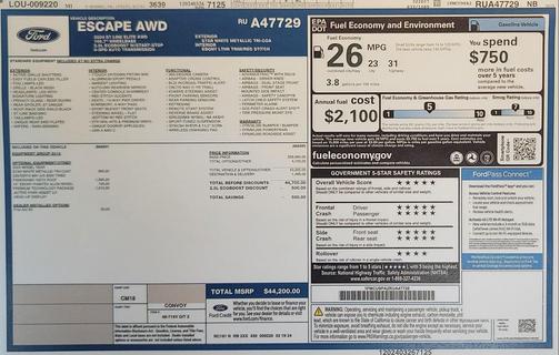 Star White Metallic Tri-Coat 2024 Ford Escape ST-Line Elite