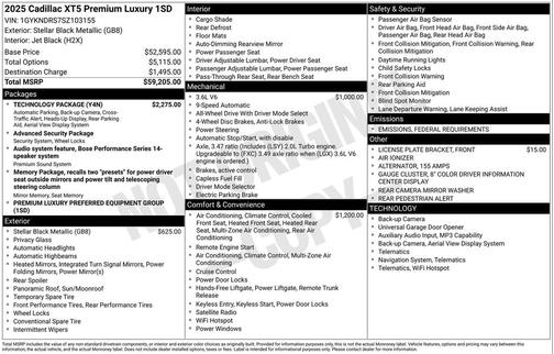 2025 Cadillac XT5 Premium Luxury