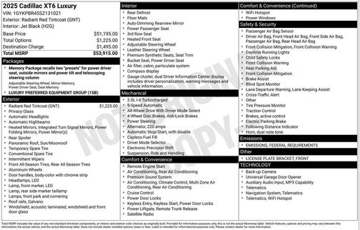 2025 Cadillac XT6 Luxury AWD