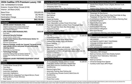 2026 Cadillac XT5 Premium Luxury