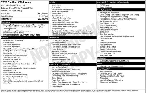 2025 Cadillac XT6 Luxury AWD