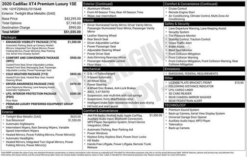 2020 Cadillac XT4 Premium Luxury