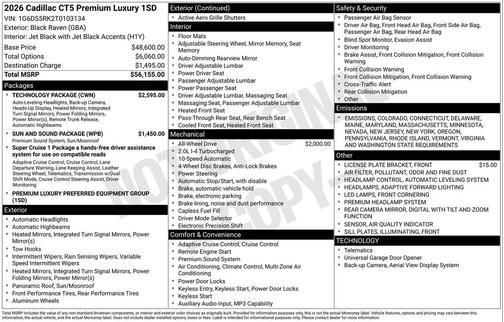 2026 Cadillac CT5 Premium Luxury