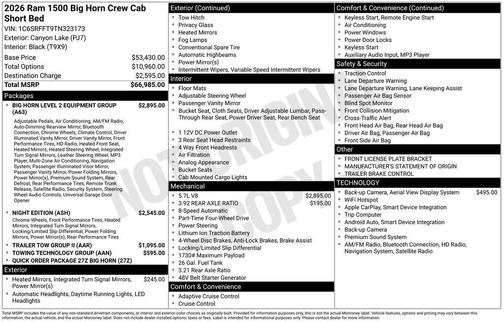 2026 RAM 1500 Big Horn/Lone Star
