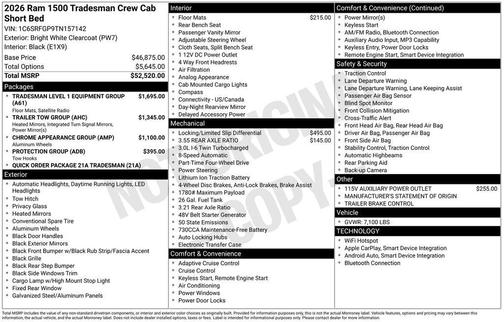 2026 RAM 1500 Tradesman