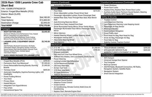 2026 RAM 1500 Laramie