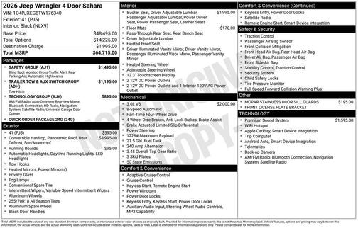 2026 Jeep Wrangler 4-Door Sahara 4x4