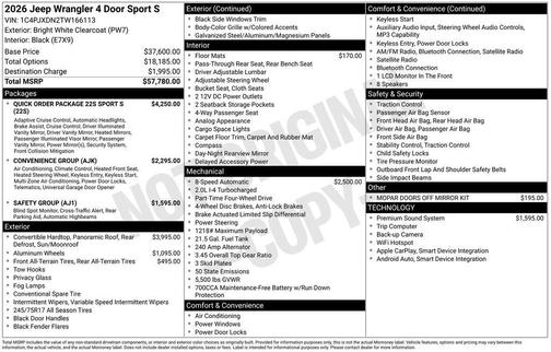 2026 Jeep Wrangler Sport S
