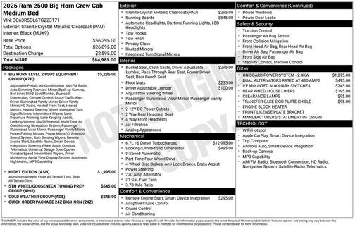 2026 RAM 2500 Big Horn