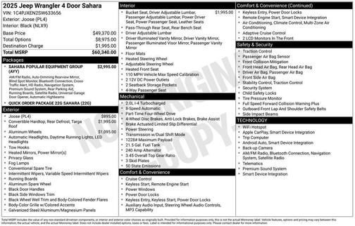 2025 Jeep Wrangler 4-Door Sahara 4x4
