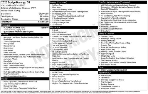 2026 Dodge Durango GT AWD