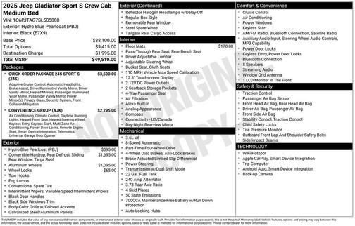2025 Jeep Gladiator Sport S
