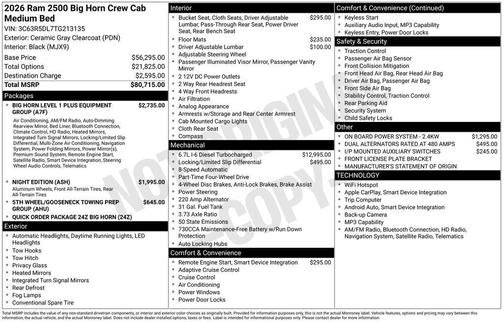 2026 RAM 2500 Big Horn