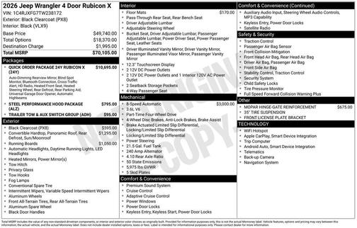 Black Clearcoat 2026 Jeep Wrangler Rubicon