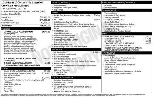 2026 RAM 2500 Laramie