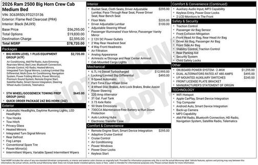 2026 RAM 2500 Big Horn