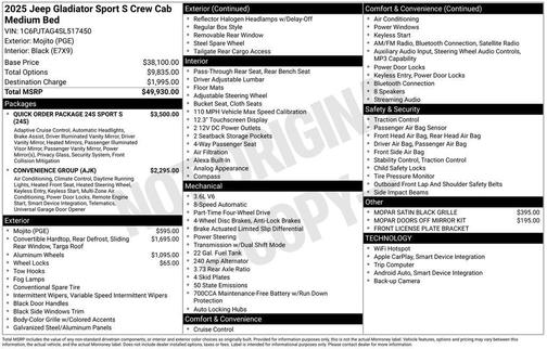 2025 Jeep Gladiator Sport S