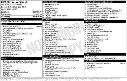 2025 Chrysler Voyager LX