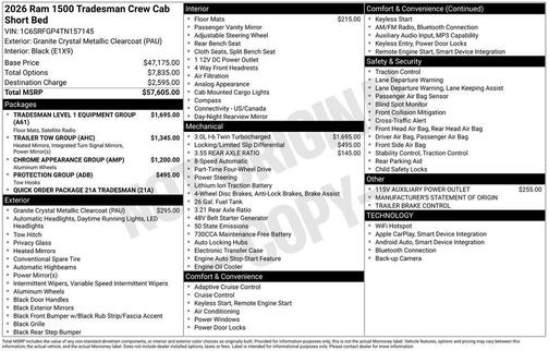 2026 RAM 1500 Tradesman
