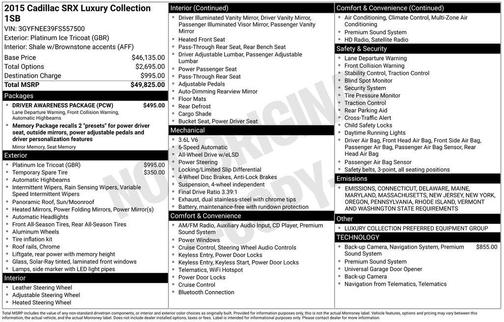 2015 Cadillac SRX Luxury Collection