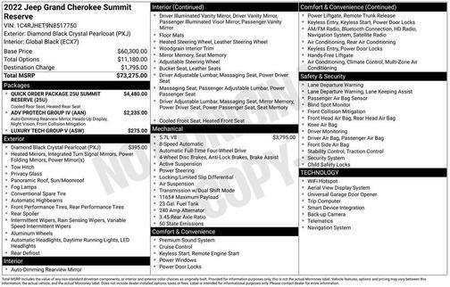 2022 Jeep Grand Cherokee Summit