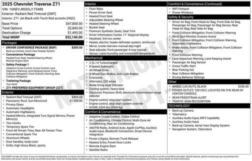 2025 Chevrolet Traverse Z71