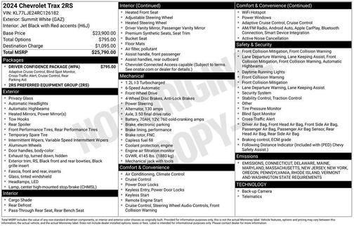 2024 Chevrolet Trax 2RS