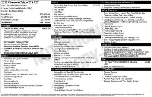 2022 Chevrolet Tahoe Z71