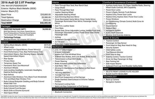 2016 Audi Q3 2.0T Prestige