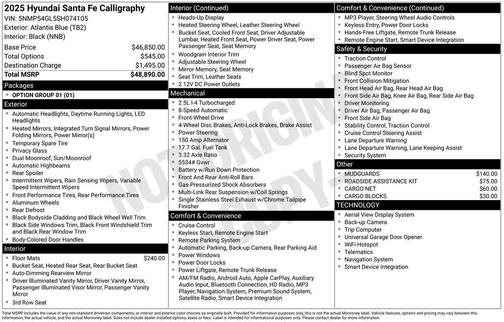 2025 Hyundai SANTA FE Calligraphy